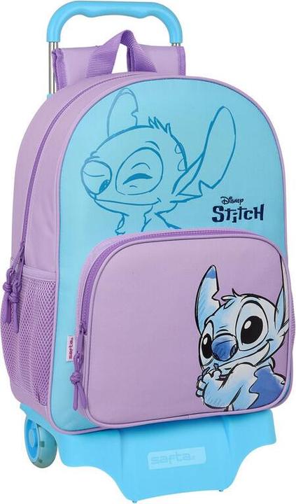 Stitch School Rucksack with Wheels Sweet Blue Lilac 33 x 42 x 14 cm