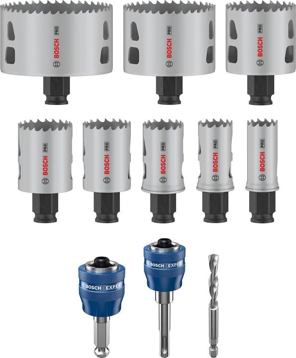Produktbild Bosch Professional Zubehör PRO Multi Material PC Plus Lochsägen-Set, 11-tlg. (51 Millimeter, 40 Millimeter, 30 Millimeter, 35 Millimeter, 22 Millimeter, 83 Millimeter, 68 Millimeter, 25 Millimeter)