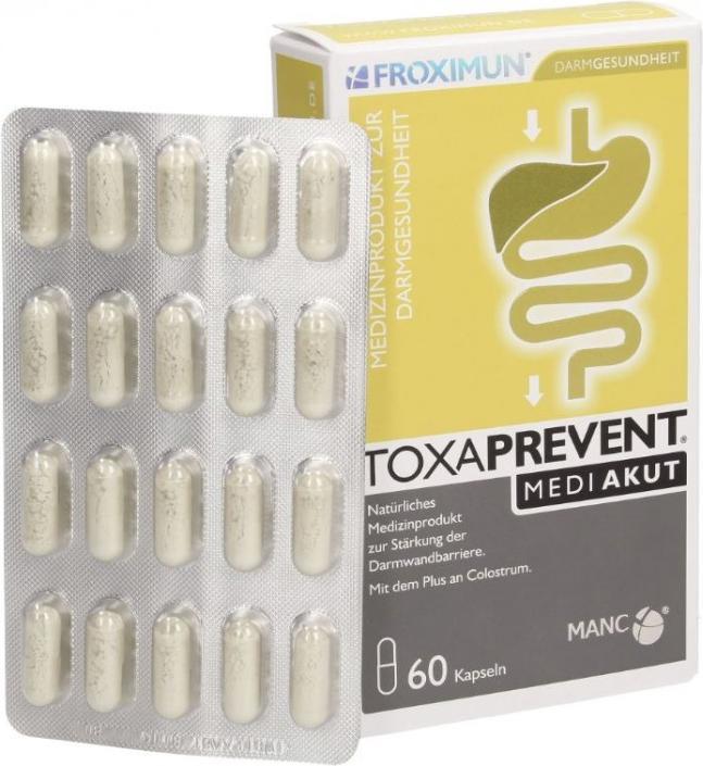 Produktbild Froximun Toxaprevent Medi AKUT (60 Stück, Kapseln, 500 g)