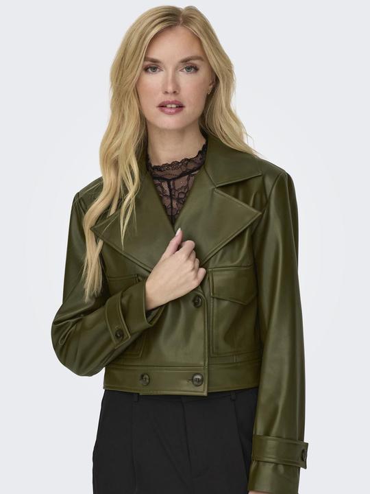 Actual product image Only Fly-Away collar jacket Faux leather jacket (L)
