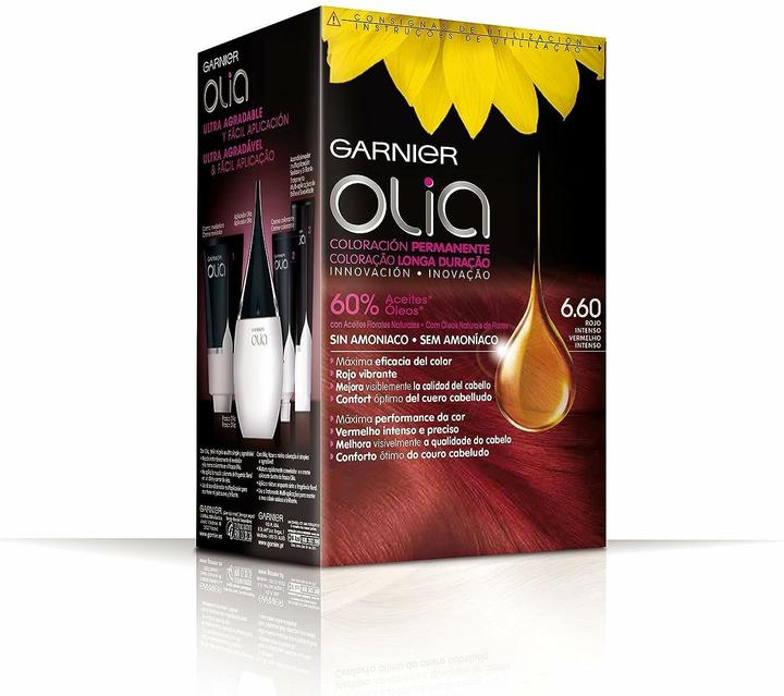 Produktbild Garnier OLIA Coloración Permanente #6,60 Rojo Intenso 4 pz (6,60 Tiefrot)