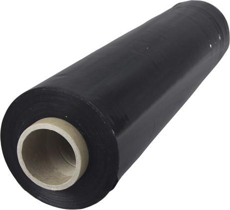 Produktbild Øvrige Stretchfolie ausgeblasener Kleber, schwarz 20my 450mmx300m - (300 Meter pro Rolle x 6 Rollen)