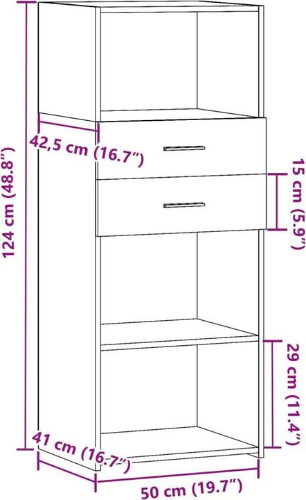 Actual product image VidaXL Highboard (50 x 42.5 x 124 cm)