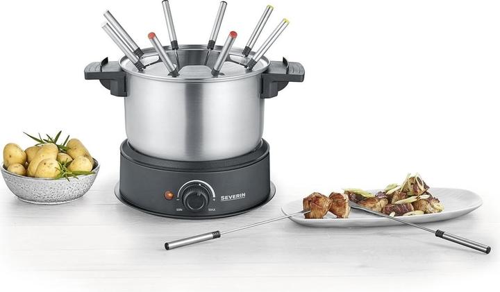 Produktbild Severin elektrisches Fondue-Set mit farblich markierten Gabeln (Fondue Chinoise)