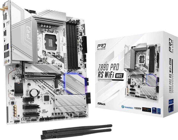 AsRock Z890 Pro RS WiFi White Intel DDR5 S1851 (LGA 1851, Intel Z890, ATX)