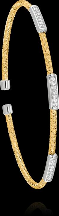Charles Garnier Zweifarbiges Silberarmband, Zirkoniumoxid (6 cm, Goldsilber und Zirkonoxiden)