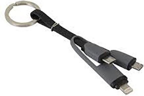 Actual product image Land P019-RC-MLMM Micro-USB B Micro-USB B/Lightning USB cable Black, Grey