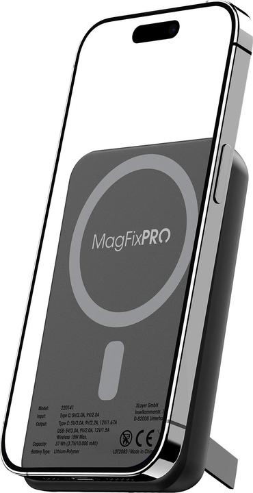Immagine prodotto Xlayer Magfix Pro Caricatore rapido wireless con supporto 10.000mAh 20W Nero (10000 mAh, 20 W, 37 Wh)