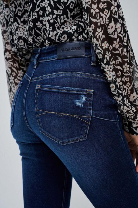 Actual product image Salsa Jeans Faith Cropped Skinny Dark Wash Jeans (28, 32)