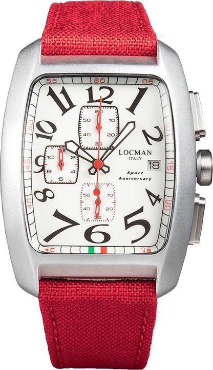Locman Italy Herrenuhr Sport Anniversary Chrono rot Ref. 0470 (Chronograph, 37 mm)