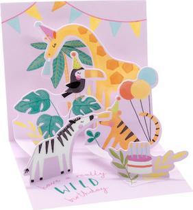 Up with paper Biglietto di compleanno Pop-Up Card Motivo della giungla