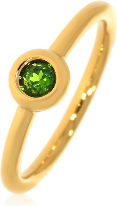 Xen Ring mit 3 mm Chromdiopsid ca. 0,12 ct. gelbvergoldet