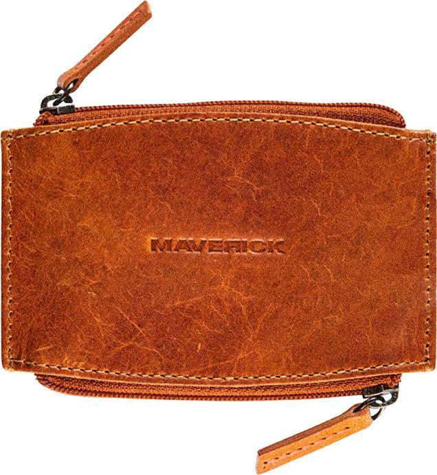 Maverick New Men Doppelter Schlüsselanhänger aus Leder, Cognac