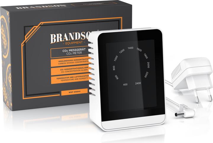 Image du produit Brandson CO2 Messgerät, Luftqualität Melder, Kohlendioxidmessung, Luftqualität Sensor, Raumluft-Qualität