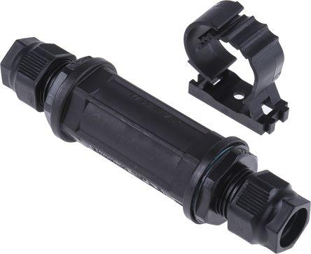 Actual product image Rs Pro IP68 5P black tee tube cable connector