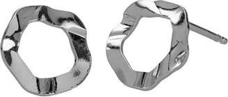 Victoria Cruz Minimalist Silver Earrings Essence A4633-Ht