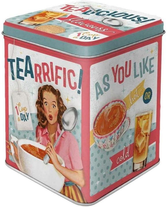 Nostalgic-Art Merchandising Scatola da tè, Tealicious & Tearrific, 7.5x7.5x9.5