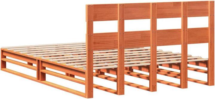 Produktbild VidaXL Massivholzbett Holzbett Bett Palettenbett mit Kopfteil 120x190cm Kiefer (120 x 190 cm)
