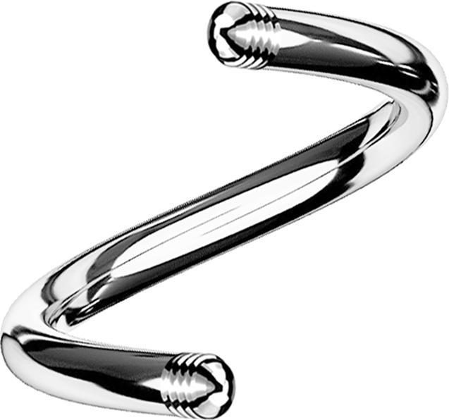 Star Piercing Spiralen-Stab silber (ohne Messing, Titan G23)