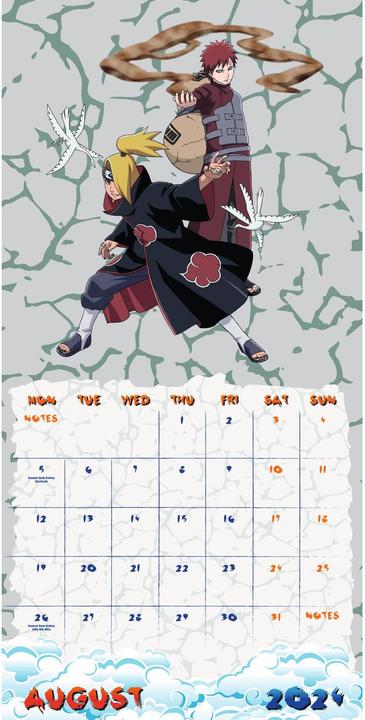 Produktbild Naruto Broschurkalender 2024. Terminkalender mit Platz für Notizen und tollen Bildern aus der (30.5 x 30.5 cm, Deutsch)