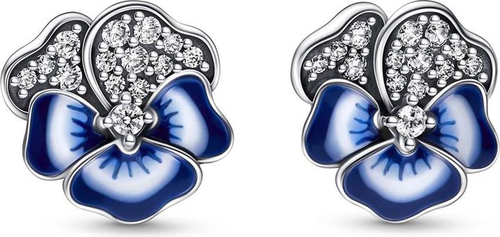 Pandora Blaue Stiefmütterchen Ohrringe (Emaille, Silber 925)