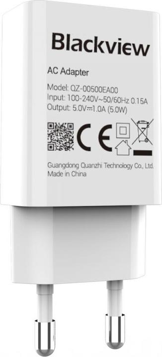 Actual product image Blackview - Adaptateur Secteur USB Type-C (Charge rapide 5W) - Blanc - Emballage Original (USB-A)