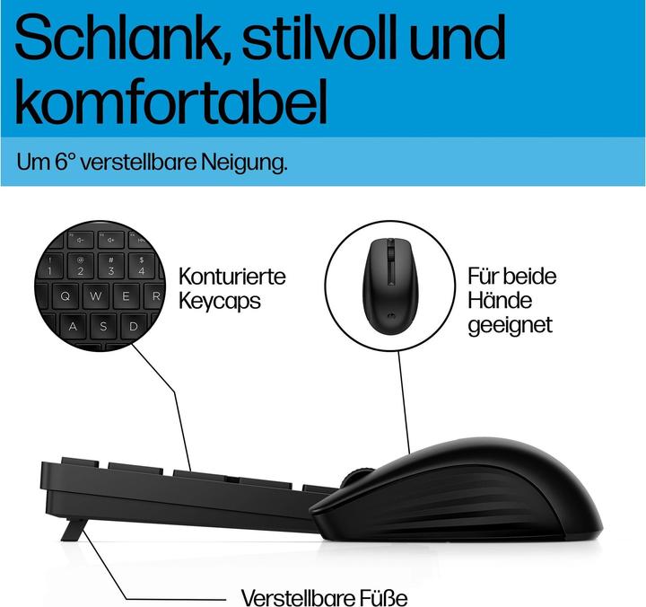 Produktbild HP 655MK Wireless Keyboard and Mouse Combo (CH, Kabellos)
