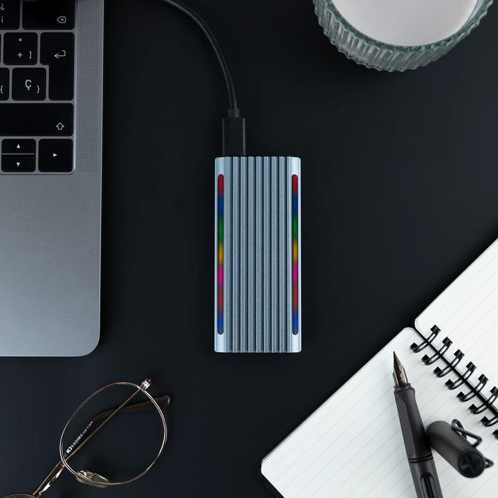 Actual product image Tooq Technology CAJA EXTERNA TQE-2221G NGFF/NVMe "SHINOBI" USB-A RGB GRIS (M.2 2280)