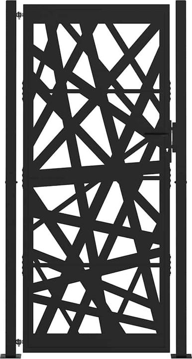 Produktbild VidaXL Gartentor Schwarz 105x205 cm Stahl Lichtdesign Zauntor Outdoor Tor