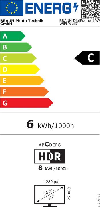 Energie-Label Braun Photo DigiFrame 10W (10.10", 1280 x 800 Pixel)