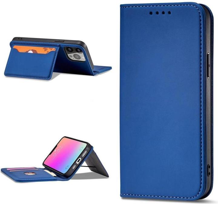 Image du produit Hurtel Étui à cartes magnétique pour iPhone 13 Pro couverture de l'étui à cartes bleu (Apple iPhone 13 Pro)