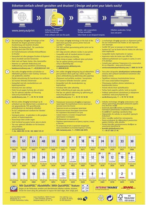 Produktbild Avery Universal-Etiketten 3483