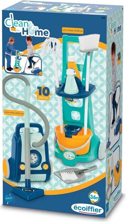 Produktbild Ecoiffier Clean Home Reinigungswagen mit Staubsauger