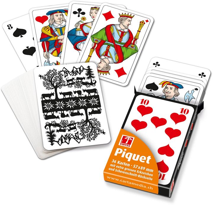 Cartes Piquet avec grands chiffres - silhouette suisse