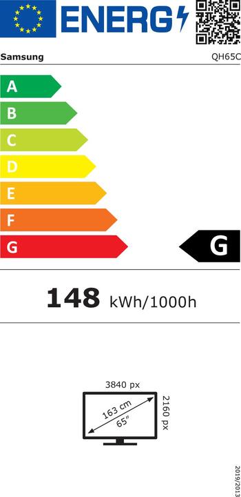 Energy Label Samsung QH65C (3840 x 2160 Pixels, 65")