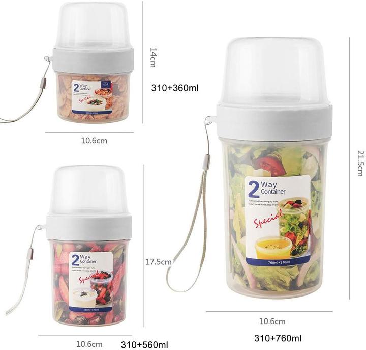 Produktbild Generic 3-teiliges To-Go Becher-Set für Joghurt & Salat