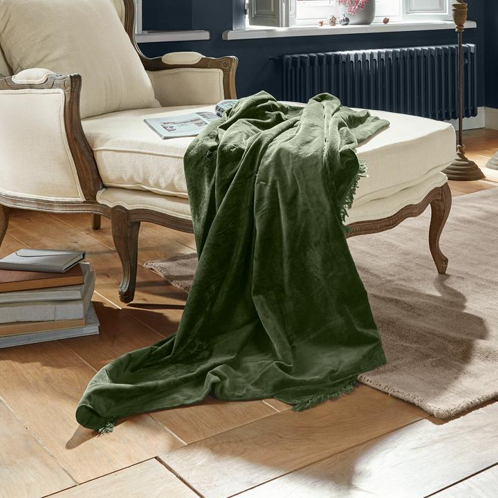 Actual product image Loberon Plaid Maelis dark green (H, 130 cm)