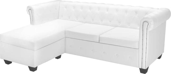 Produktbild VidaXL Chesterfield-Sofa in L-Form Kunstleder Weiss