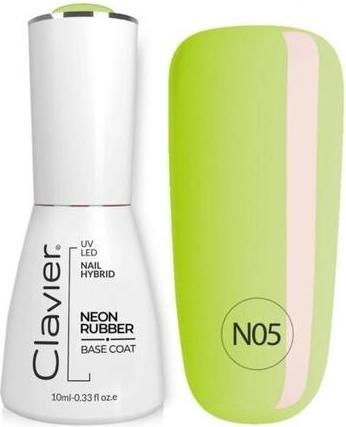 Immagine prodotto Clavier Luxury Nail Neon Gomma Base N05 10Ml (Arcobaleno giallo, Base Coat)