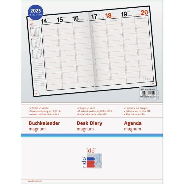 Produktbild Rido Idé Buchkalender Modell magnum (2025) (Harter Einband, Deutsch)