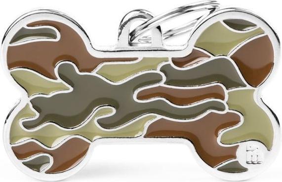 Produktbild Myfamily Bone Camouflage ID-Hundetag grün, 3.8x2.4cm (1 Stk) (Hund, Allgemein)