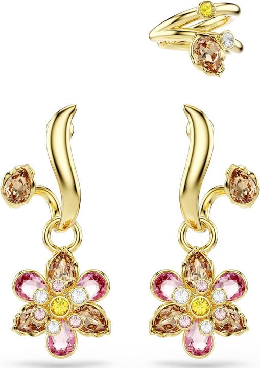 Actual product image Swarovski Idyllia Ohrringe Set Verschiedene Schliffe Blume Mehrfarbig Goldlegierungsschicht