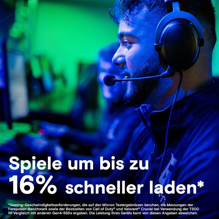 Actual product image Crucial T500 mit Kühlkörper (4000 GB, M.2 2280)