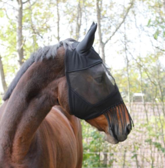 Image du produit Kerbl Masque anti-mouches avec protection auditive et cordons émeu