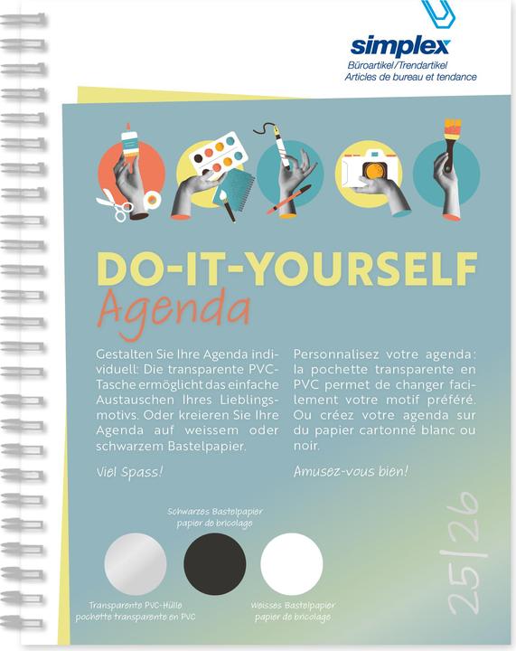 Simplex Schüleragenda Do-it y. 25/26 500102.26 1W/2S 17M weiss ML 14.8x21cm (A5, Reto-Romanico, Tedesco, Francese, Italiano)