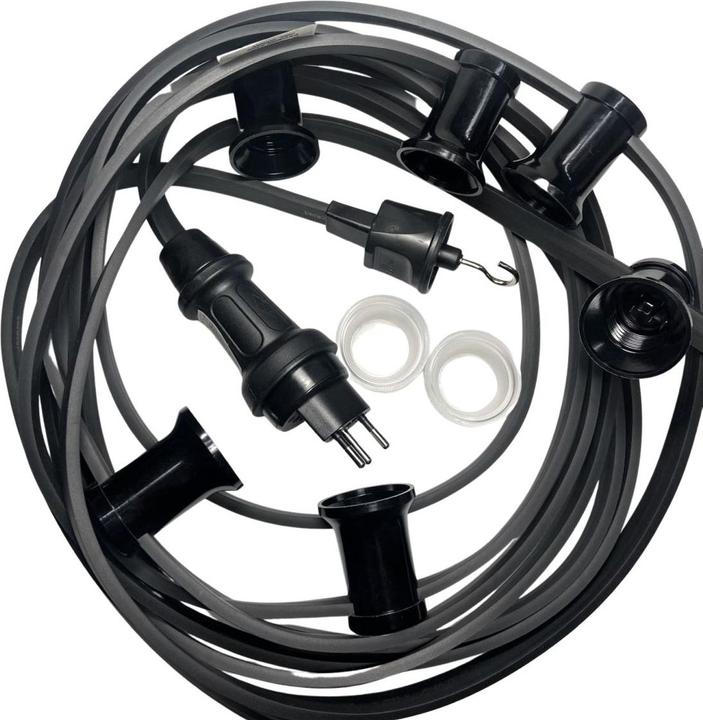 Image du produit Elbro Guirlande d'illumination 25m 2×1.5mm² 25×E27 230V avec T13 IP55, noir