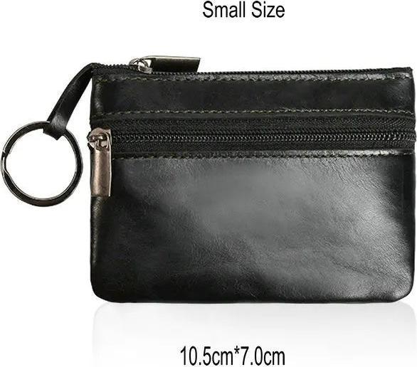Only-Bags.Store Vintage Crazy Horse Leder Münze Geldbörse Echtes Leder Reissverschluss Münze Brieftasche Retro Key
