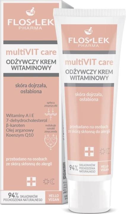 FlosLek Pharma Multivit Care Nährende Creme für reife und geschwächte Haut mit Vitaminen 50 Ml (50 ml)