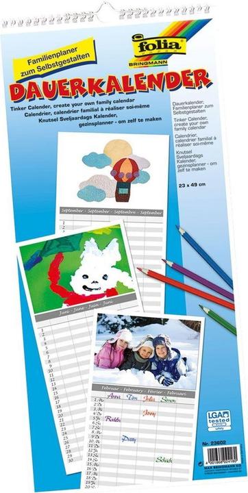 Actual product image Folia Permanent calendar family planner (Special, German)