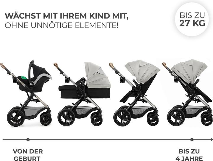 Actual product image KinderKraft Multifunctional Baby Stroller MOOV 2 XL AIR MOONLIGHT GREY